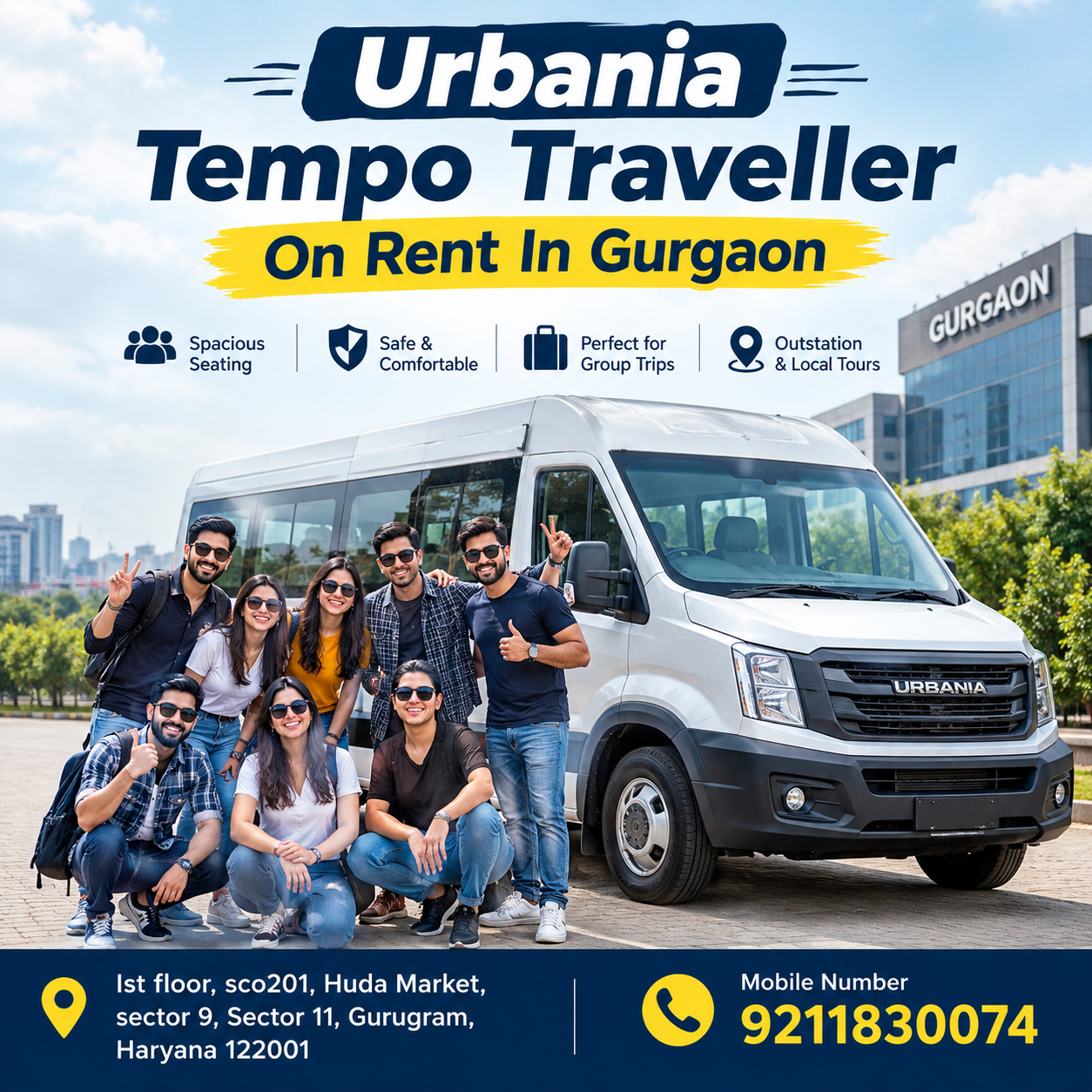 Urbania Tempo Traveller On Rent In Gurgaon